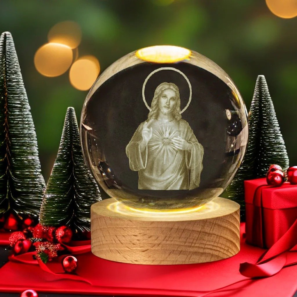 Crystal Ball Jesus Figurine
