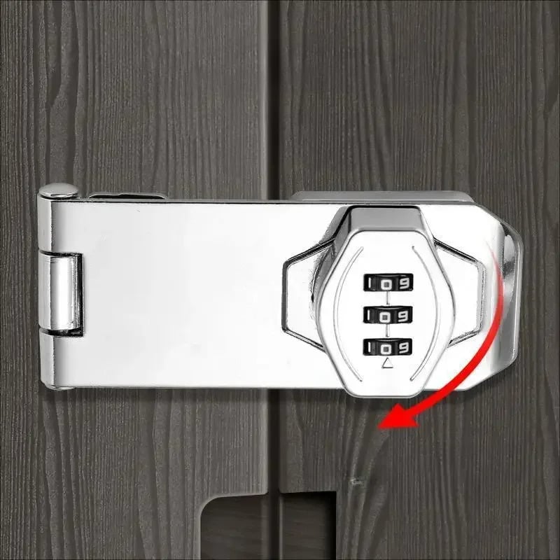 Keyless Cabinet Lock – 3-Digit Combination Hasp Latch for Household Security