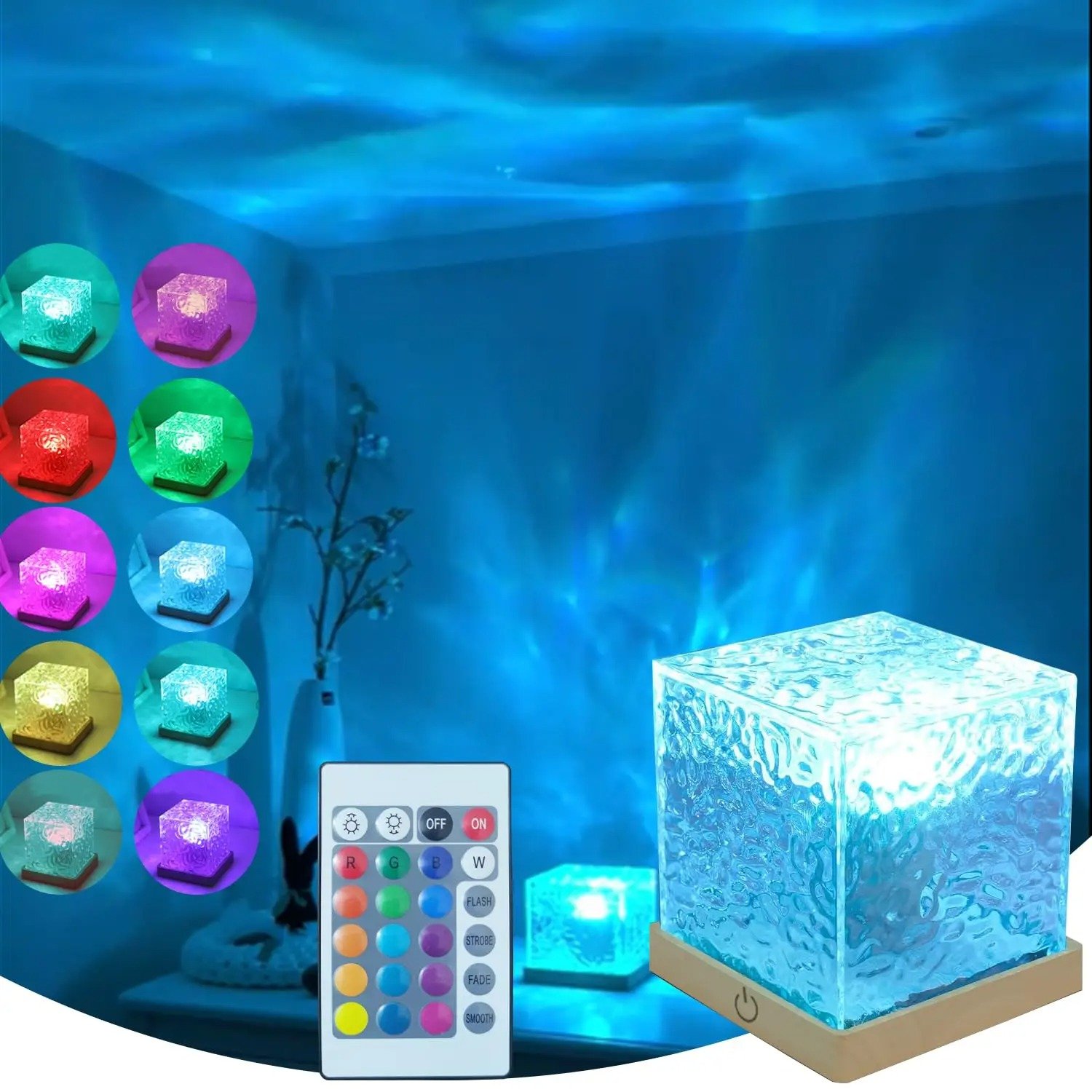 Night Light Flame Crystal Lamp