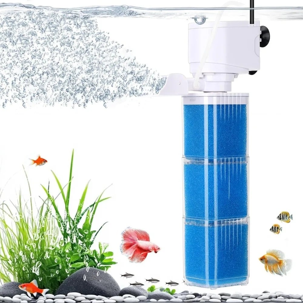 Built-in Fish Tank Filter – Powerful & Silent Aquarium Cleaner