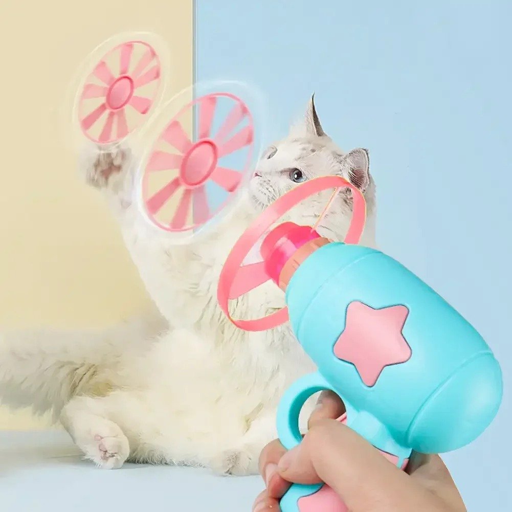 Light-Up Flying Disc Cat Launcher Set