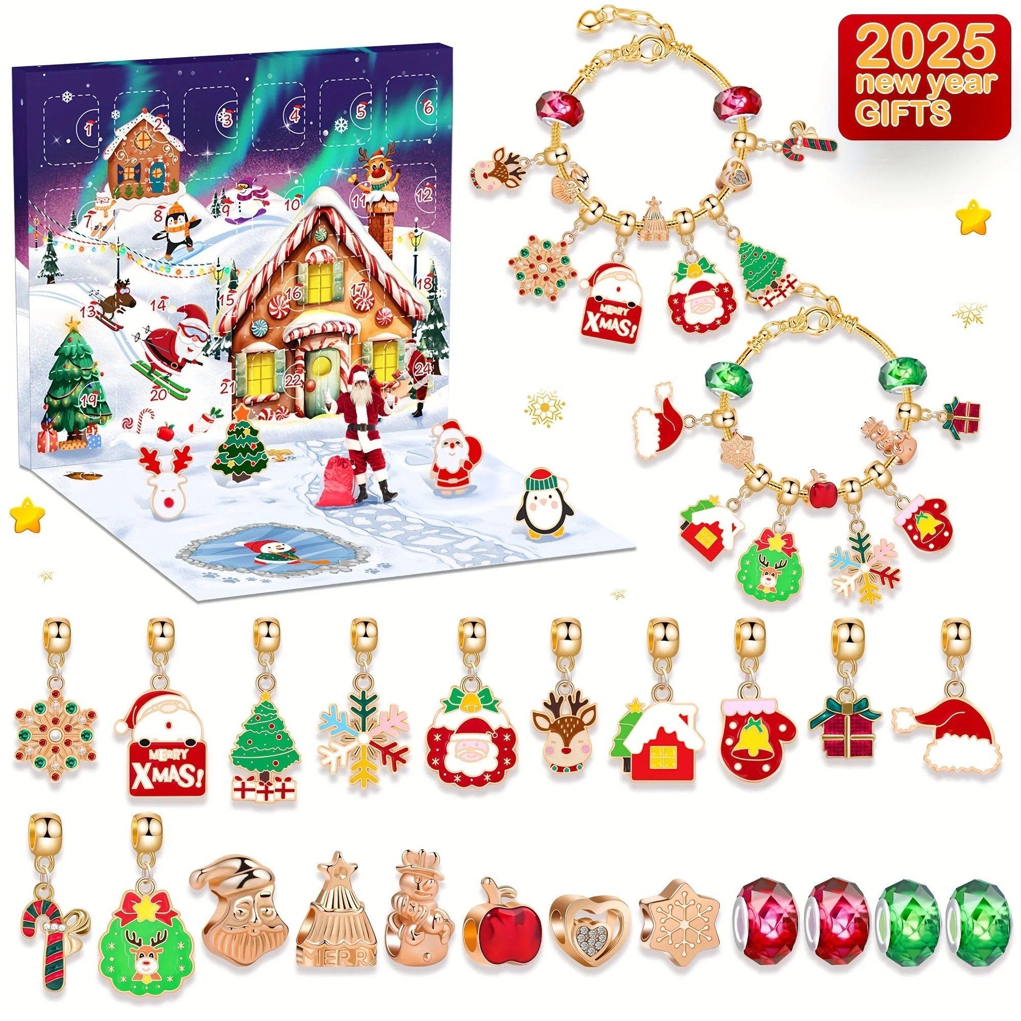 DIY Christmas Advent Calendar Bracelets Set